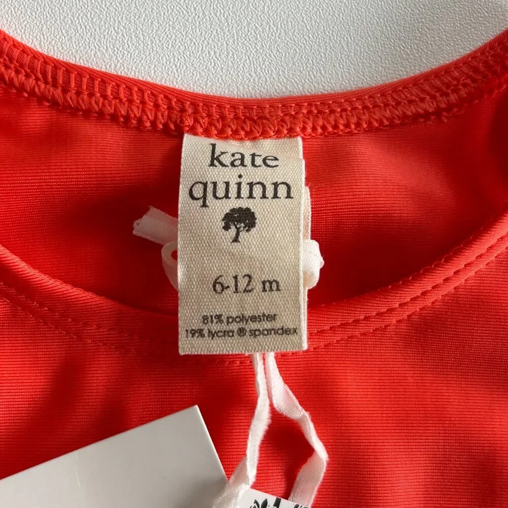 NWT Kate Quinn Tank Rash Guard Swim Top 6-12M Emberglow Orange Sleeveless